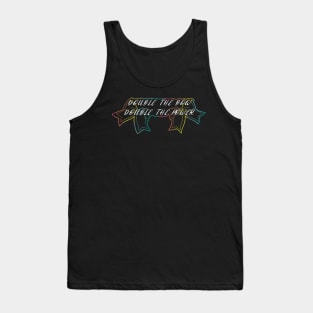 Double the bow double the power- with colorful bow details and white writing Tank Top